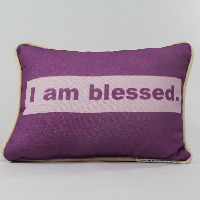 I Am Blessed Pillow Purple - front