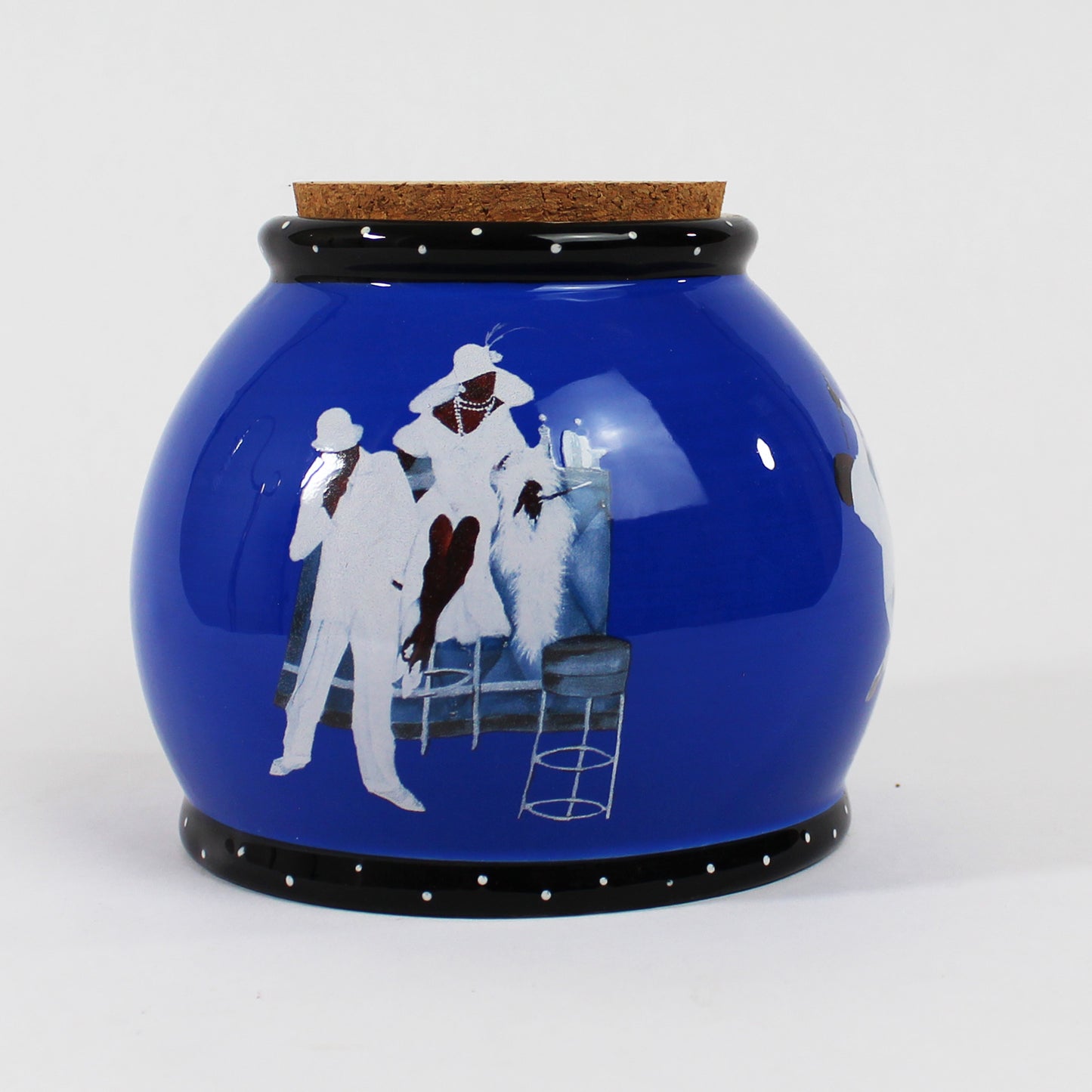 Annie Lee White Tie Only Jar #6127. Blue - side 2