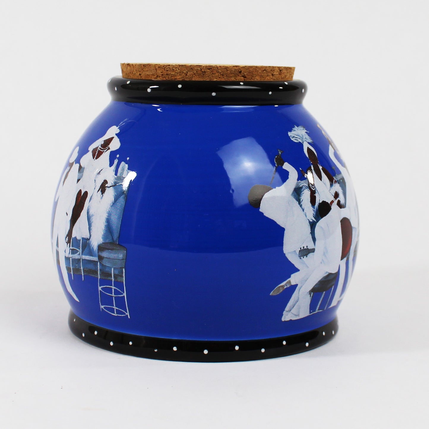 Annie Lee White Tie Only Jar #6127. Blue - side 3