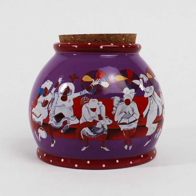 Annie Lee Worship Jar #6124. Purple and red - Front