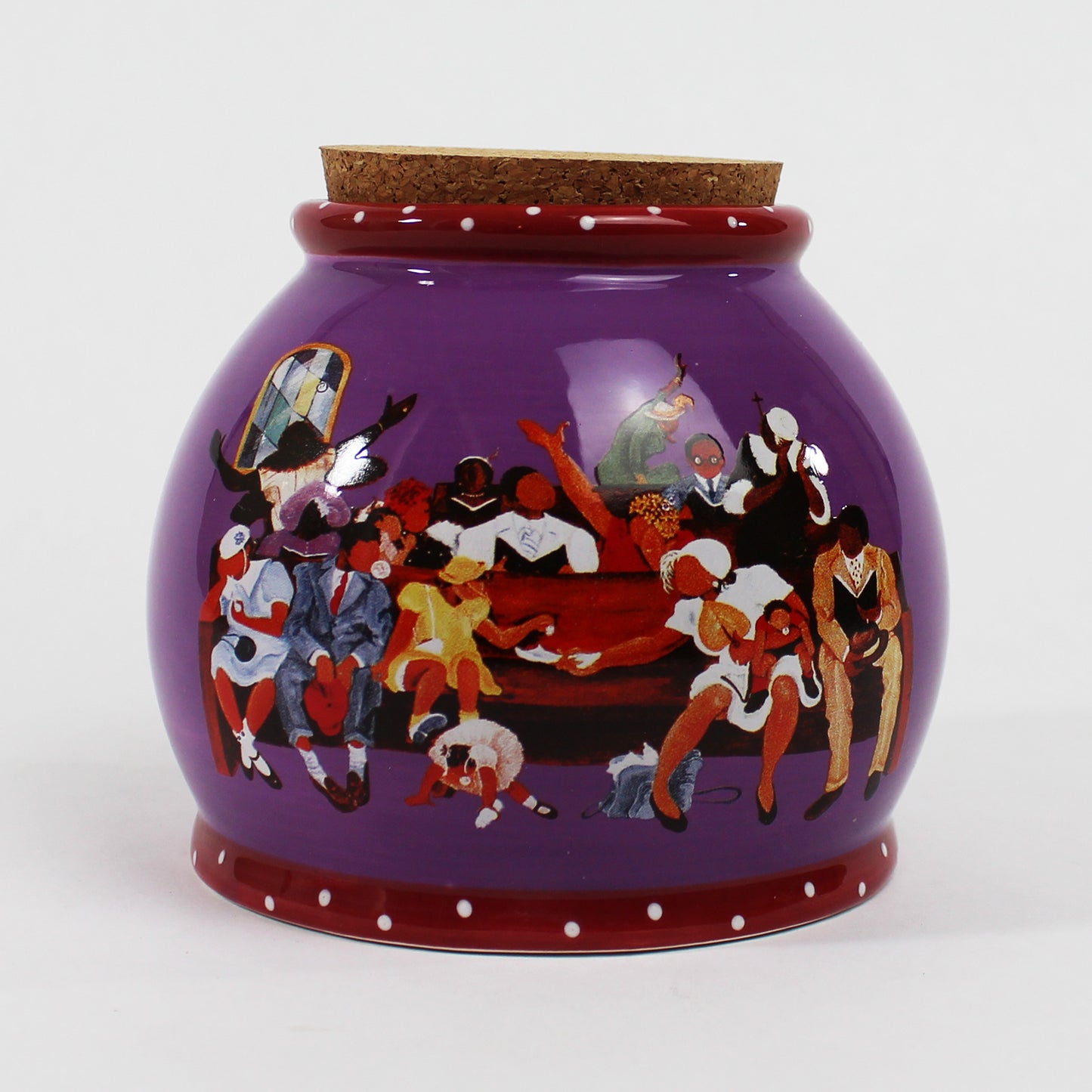 Annie Lee Worship Jar #6124. Purple and red - side 2