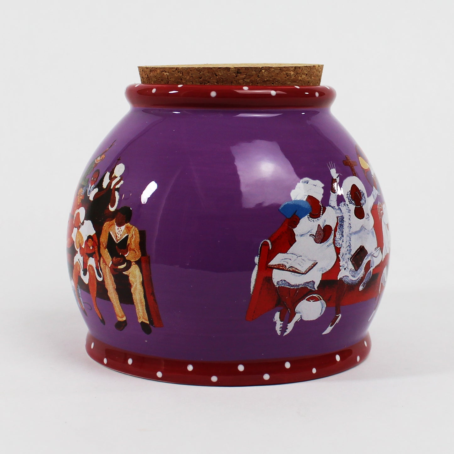Annie Lee Worship Jar #6124. Purple and red - side 3
