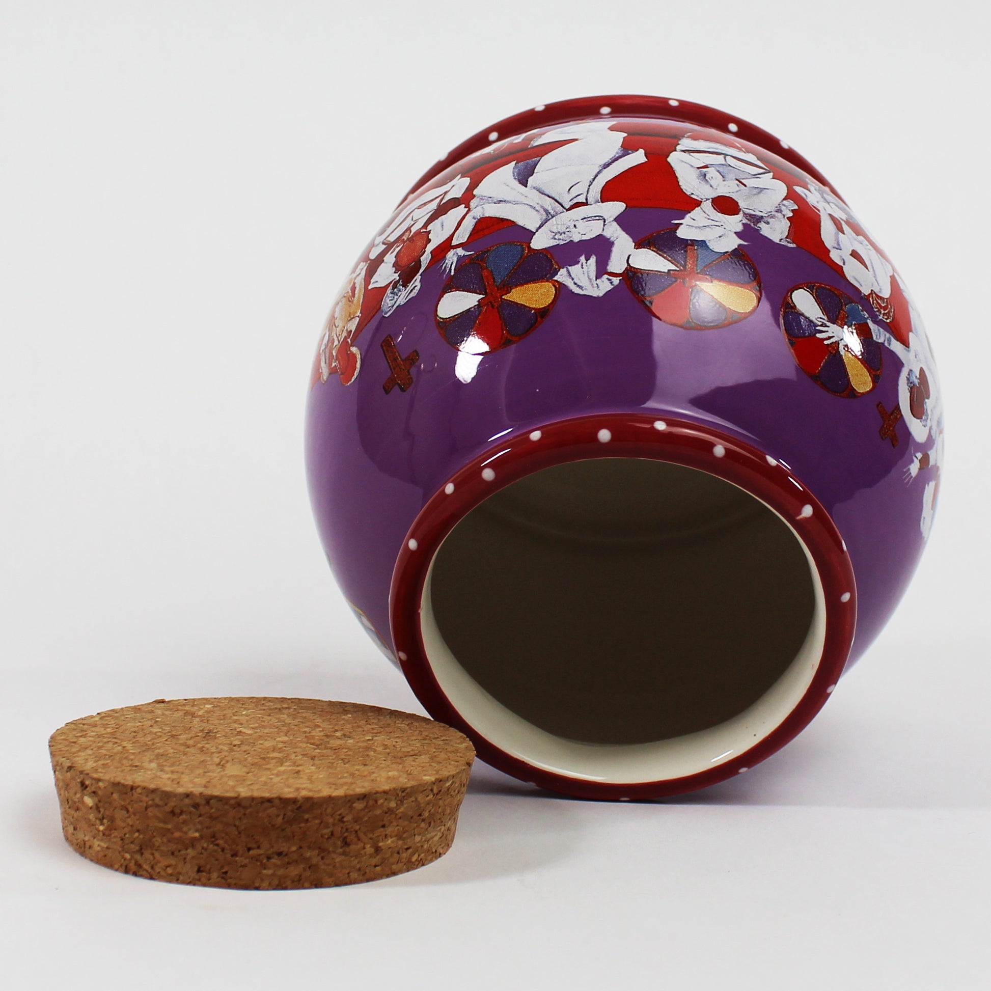 Annie Lee Worship Jar #6124. Purple and red - open