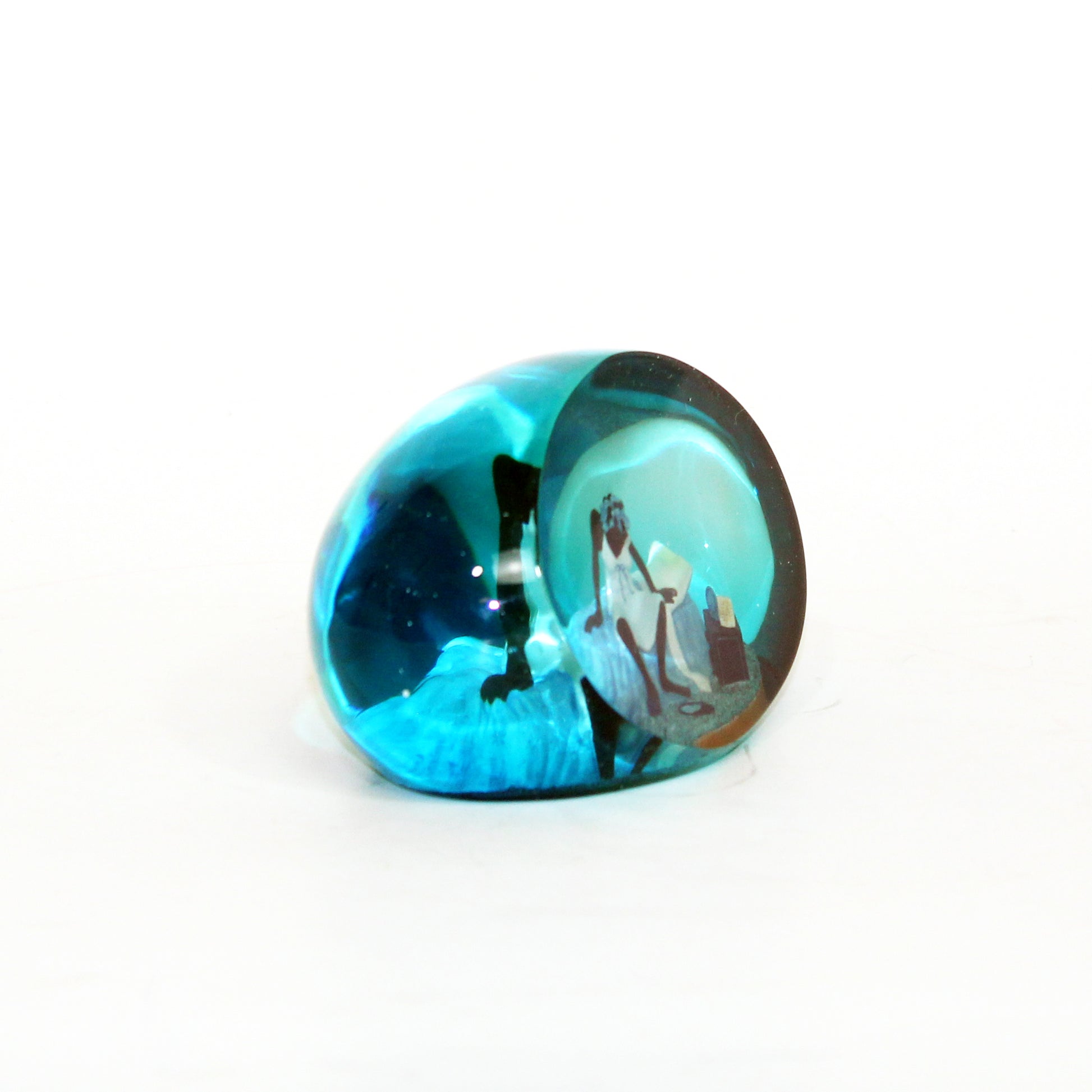 Blue Monday Paperweight by Annie Lee side view 1
