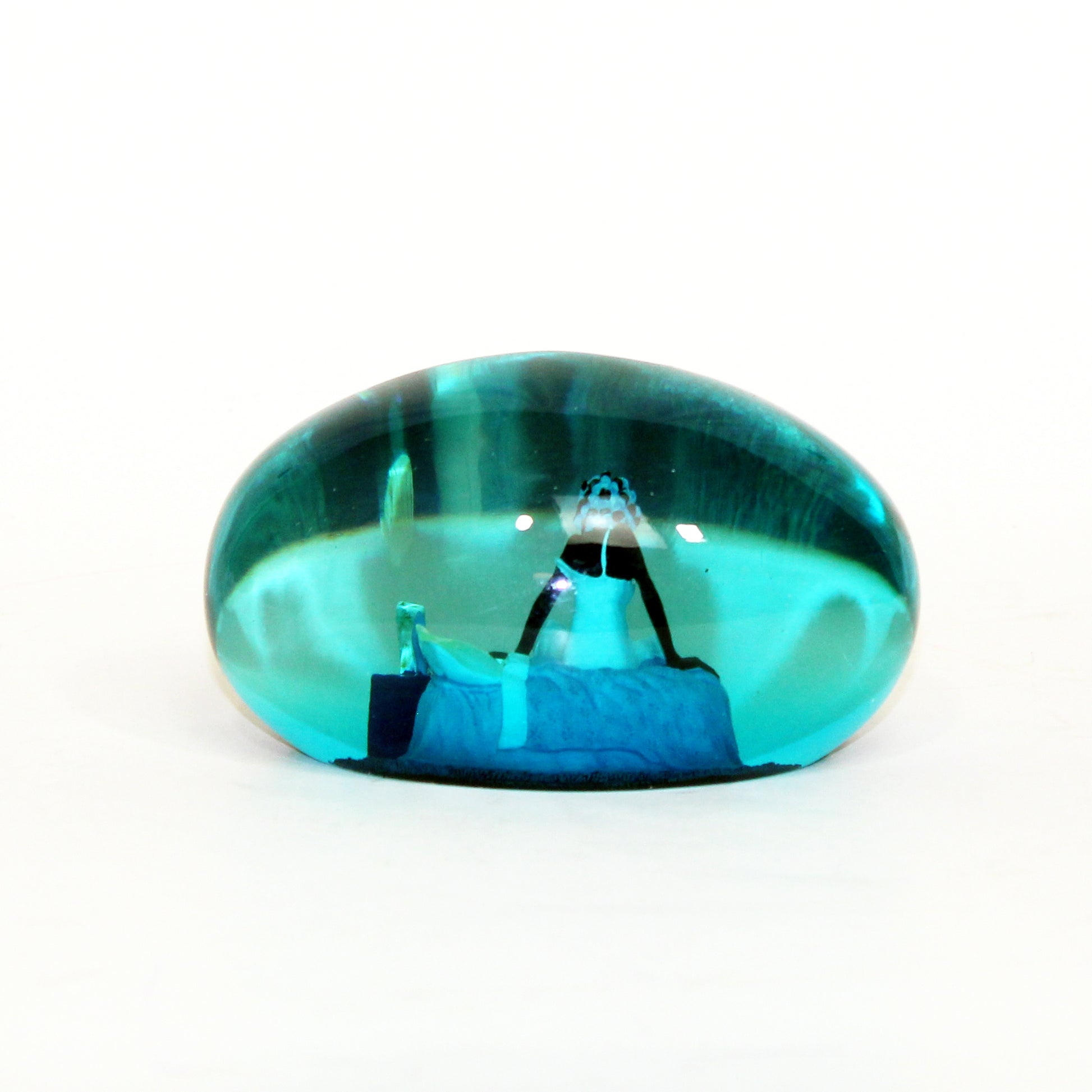 Blue Monday Paperweight by Annie Lee rear view