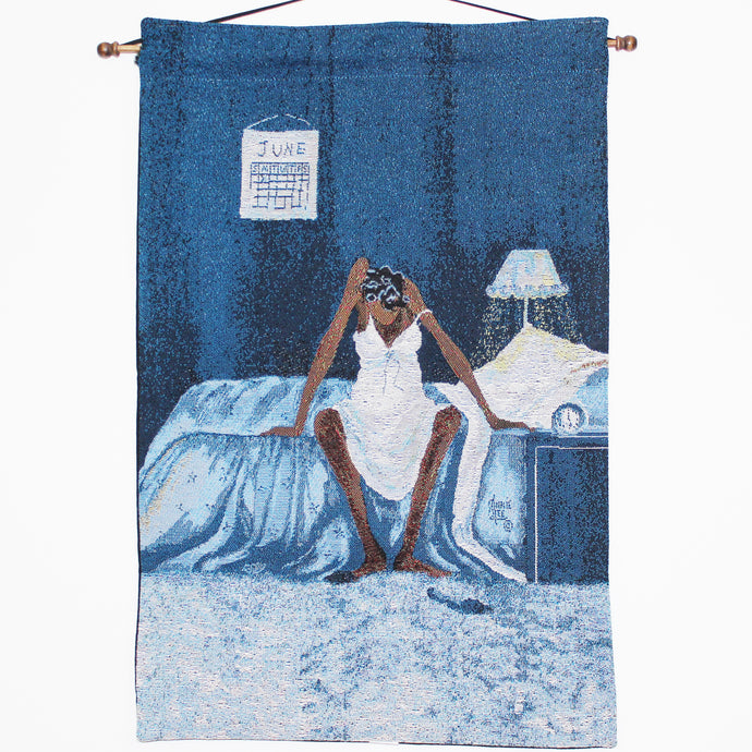 Blue Monday Wall Hanging Tapestry, art by Annie Lee 