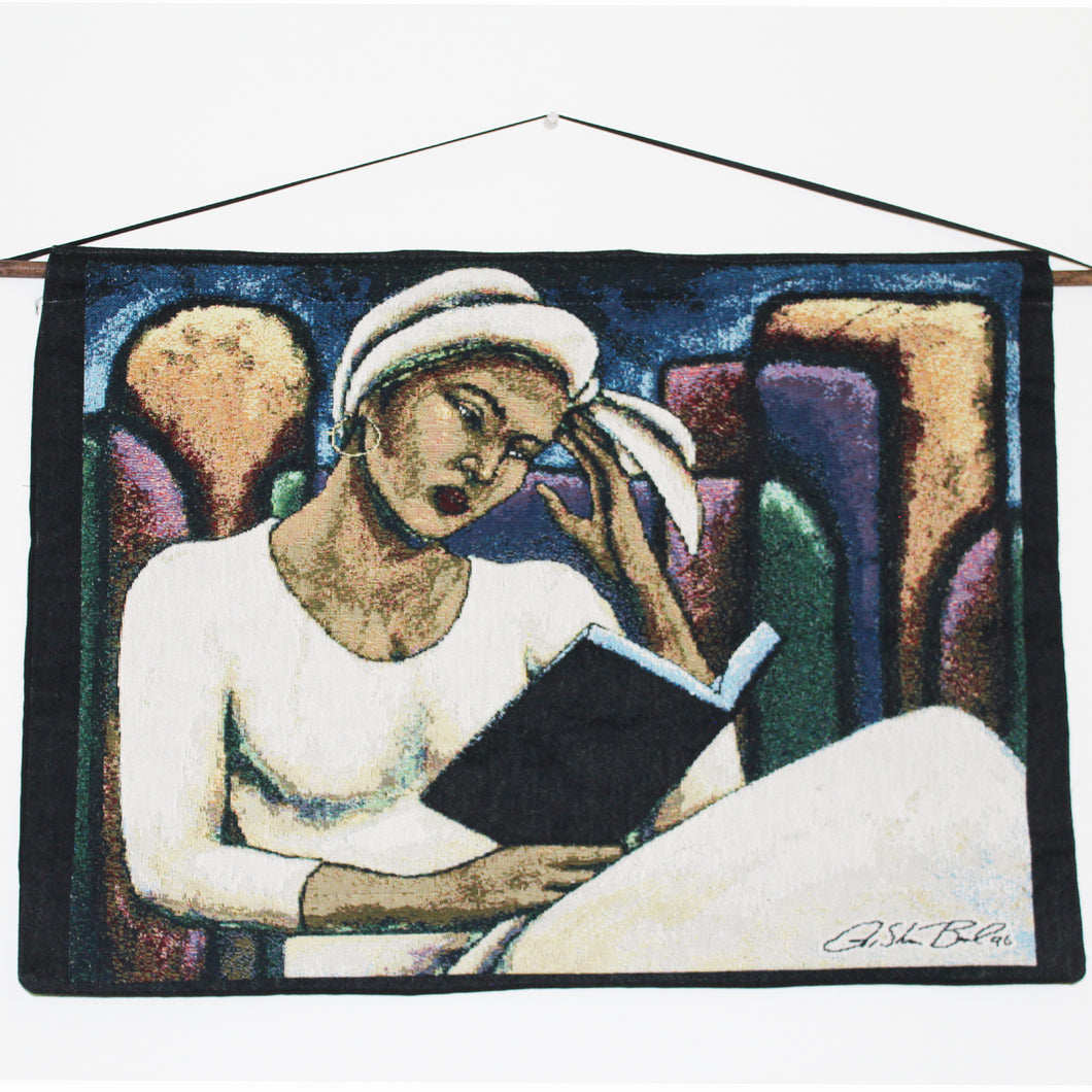 In Deep Thought Tapestry Wall Hanging, art by LaShun Beal