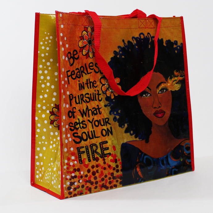 Soul On Fire Reusable ECO Shopping Tote Bag open