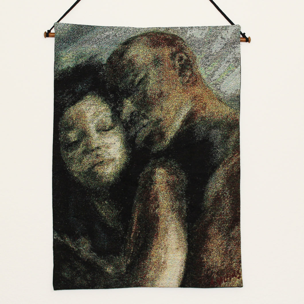 Good Night wall hanging tapestry with art by Andrew Nichols