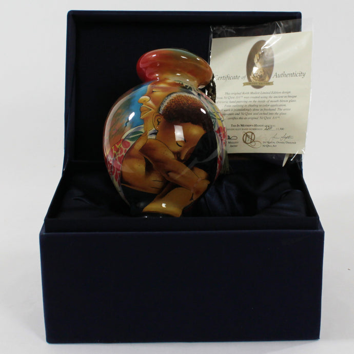 In Mothers Hands NeQwa Art Glass Ornament art by Keith Mallett
