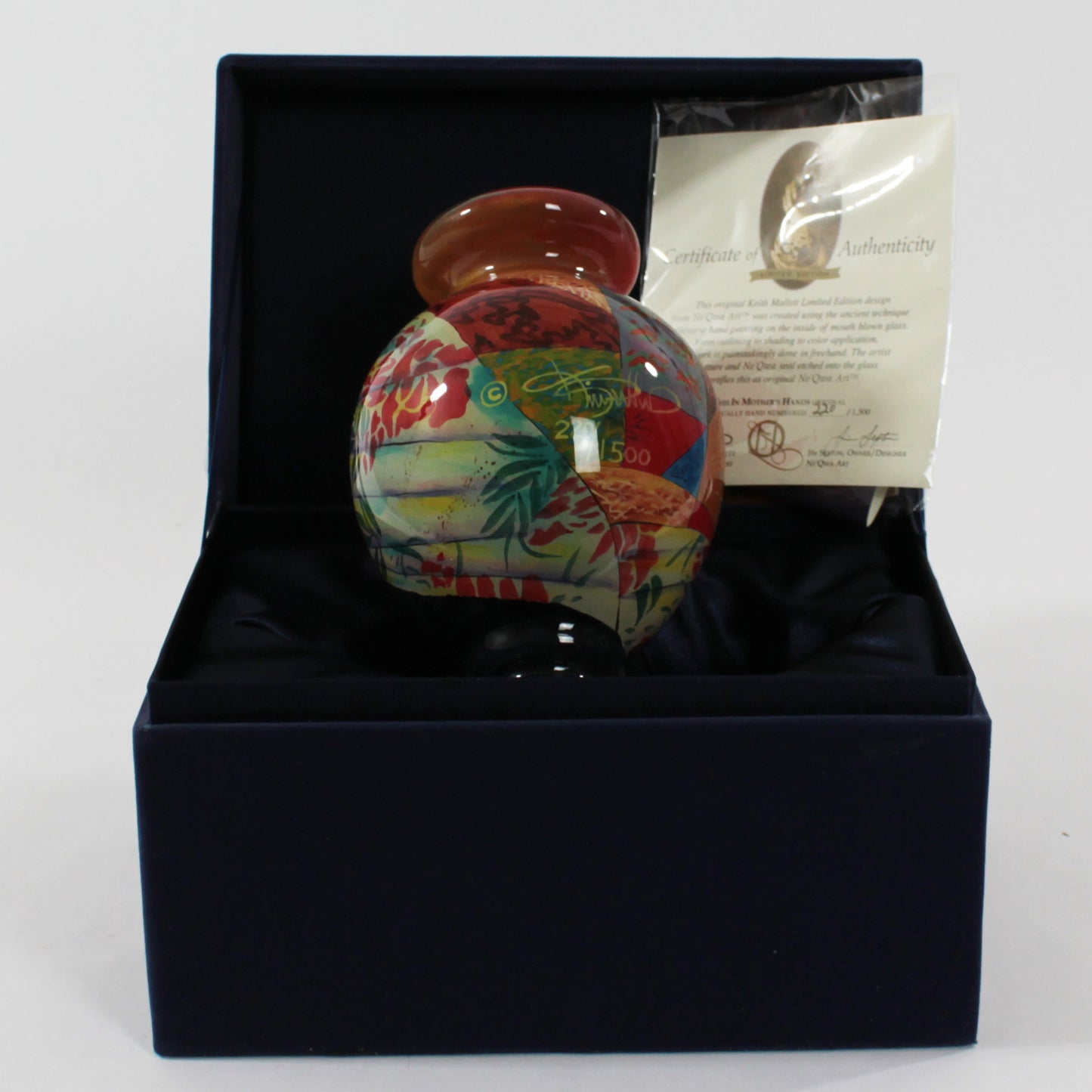 In Mothers Hands NeQwa Art Glass Ornament art by Keith Mallett