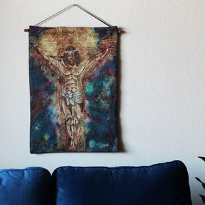 Jesus Savior wall hanging Tapestry in living room