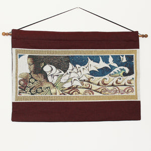 Lilies and Doves Wall Hanging Tapestry