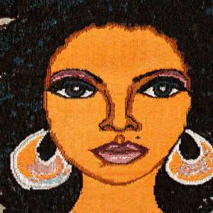 (Nubian Queen) Wall Hanging Tapestry detail