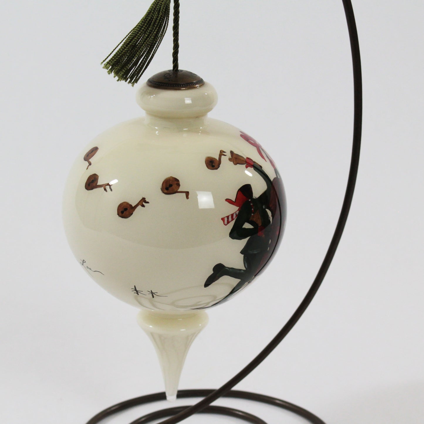 Rejoice Ne'Qwa Art Glass Ornament by Annie Lee hanging back