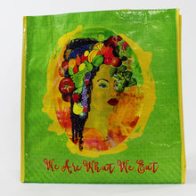 Load image into Gallery viewer, We Are What You Eat Reusable ECO Shopping Tote Bag front
