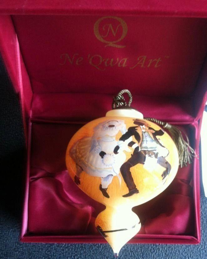 Ne'Qwa Art Glass Ornament "Jumping The Broom" by Annie Lee