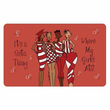 Load image into Gallery viewer, It&#39;s A Sista Thang Interior Floor Mat crimson and cream
