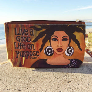 Live A Good Life Cosmetic Pouch by 'Gbaby'Cohen
