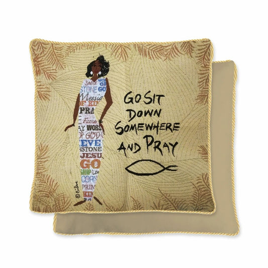 Jacquard woven cotton, polyester tapestry featuring art by Cidne Wallace.  Back side solid colored with soft to touch suede-like fabric. Hidden zipper closure. Add a decorative touch of style to any room: Living Room, Bedroom, Guest Room, Dorm, Office. Finished with coordinating side piping or smooth sewn edge. Cover can be removed for cleaning 2 Inner cushion not included.