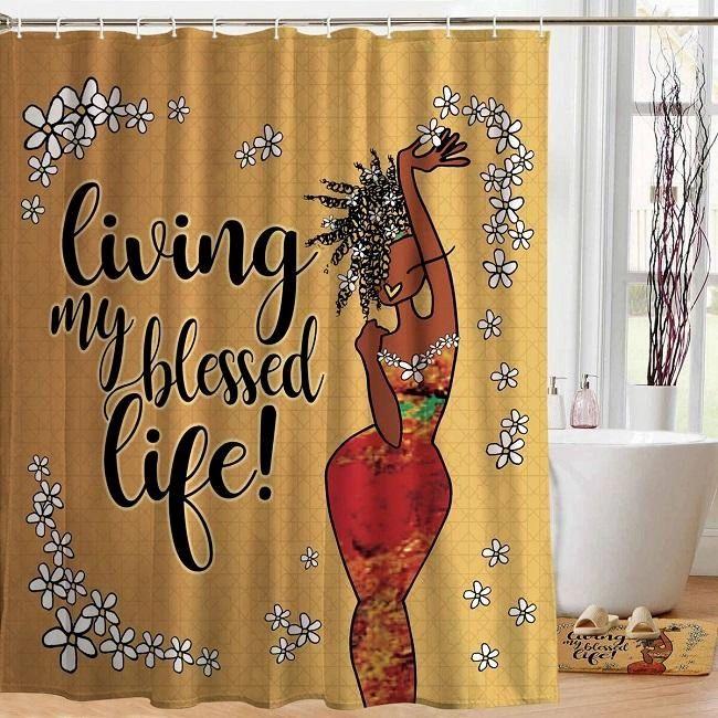 Living My Blessed Life Shower Curtain by Kiwi McDowell