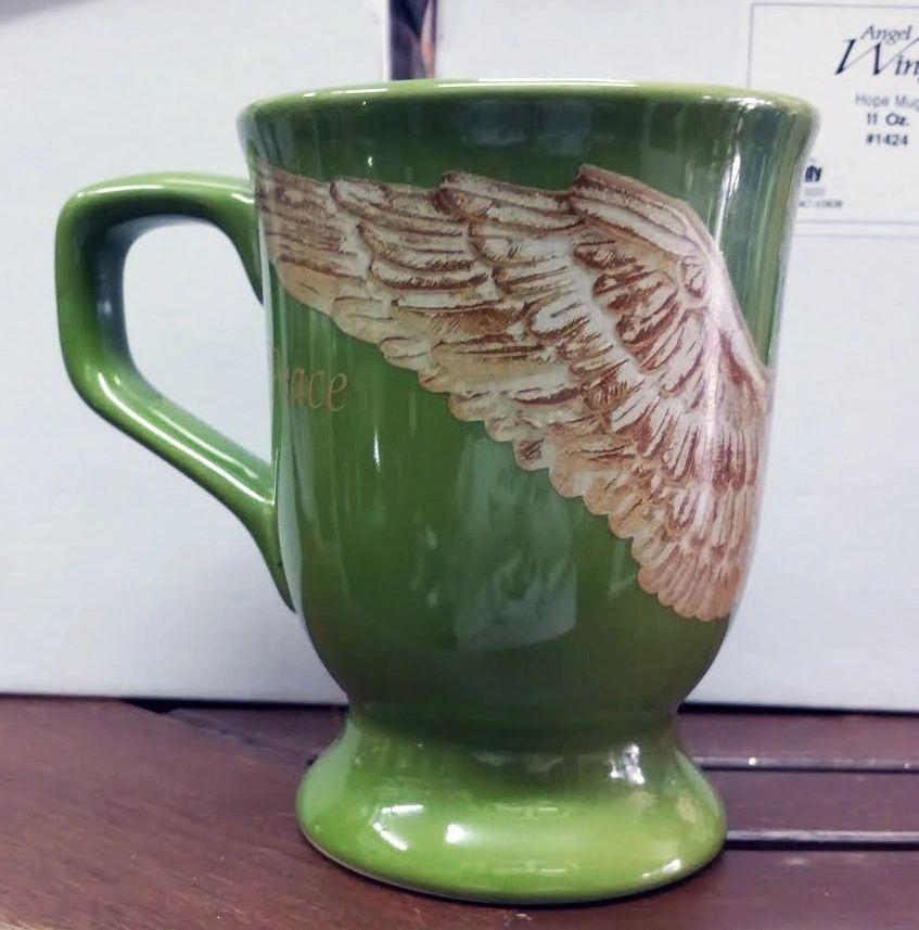 Angel Wing Peace Cup Mug in green