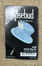 Load image into Gallery viewer, Powder Blue Rosebud Hat Pin
