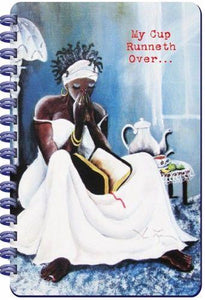 Order your large journal for a unique way to jot down your thoughts and special notes. Featuring genuine Black Art by Annie Lee, inspirational quotes on every page, ribbon bookmark and rear plastic zippered pouch for storage. 140 lined pages, 5.5 x 8.5.