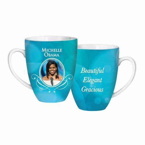 Michelle Obama Latte Mug in blue