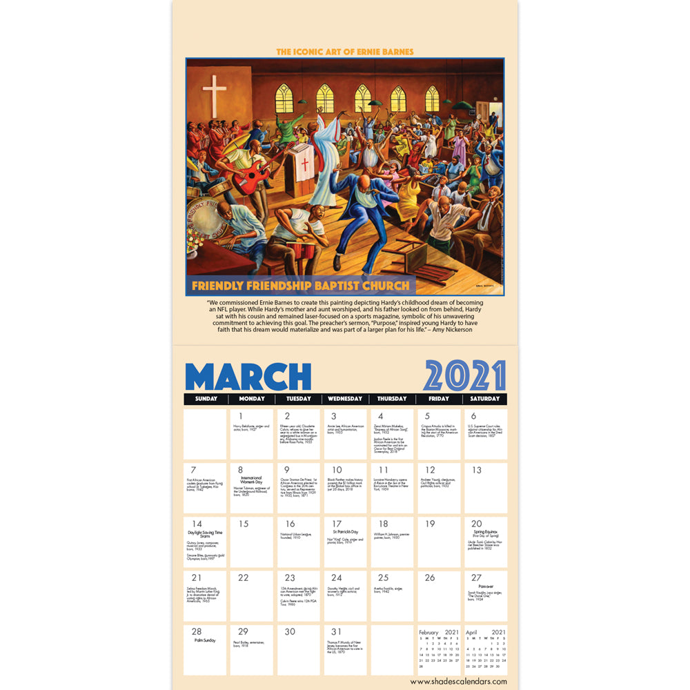 2021 "THE ICONIC ART OF ERNIE BARNES" 2021 Calendar