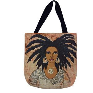 Nubian Queen "Talk To Me" Woven Tote Bag