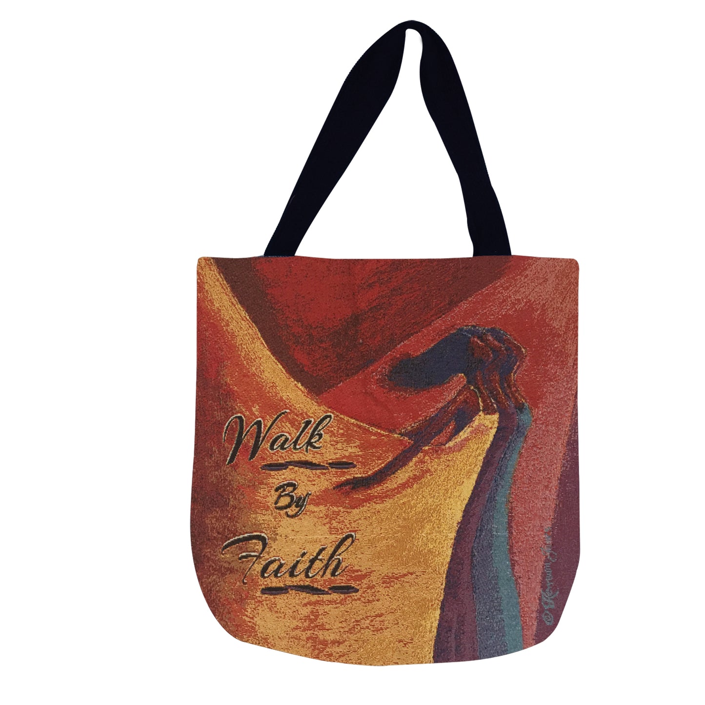 Walking By Faith Woven Tote Bag